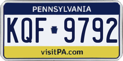 PA license plate KQF9792