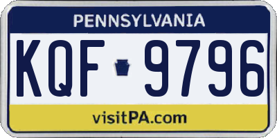 PA license plate KQF9796