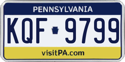 PA license plate KQF9799