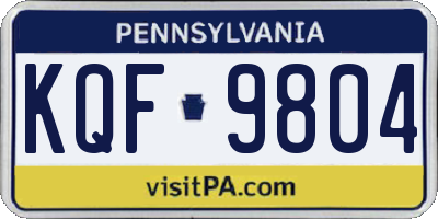 PA license plate KQF9804