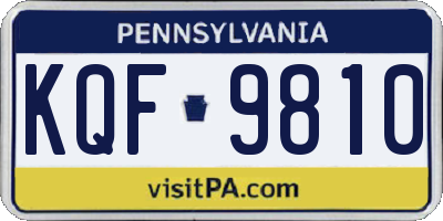 PA license plate KQF9810