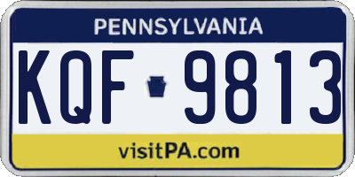 PA license plate KQF9813