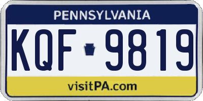 PA license plate KQF9819