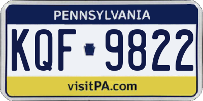 PA license plate KQF9822