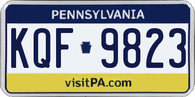 PA license plate KQF9823