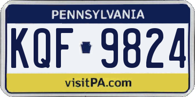 PA license plate KQF9824