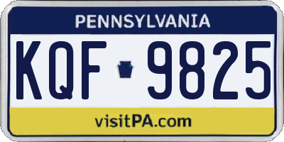 PA license plate KQF9825