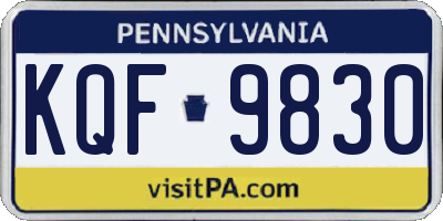 PA license plate KQF9830