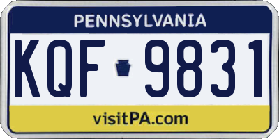PA license plate KQF9831