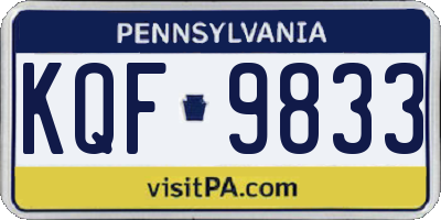 PA license plate KQF9833