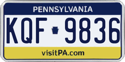 PA license plate KQF9836