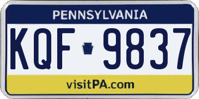 PA license plate KQF9837