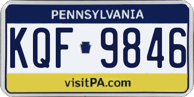 PA license plate KQF9846