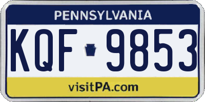 PA license plate KQF9853