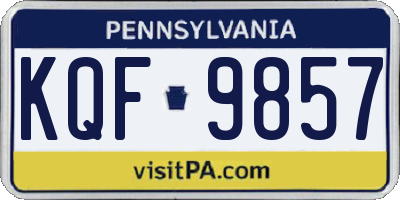 PA license plate KQF9857