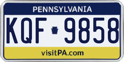 PA license plate KQF9858