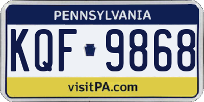 PA license plate KQF9868