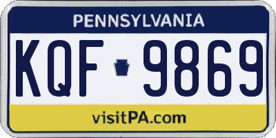 PA license plate KQF9869