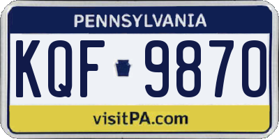 PA license plate KQF9870