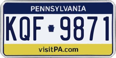 PA license plate KQF9871