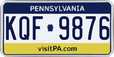 PA license plate KQF9876