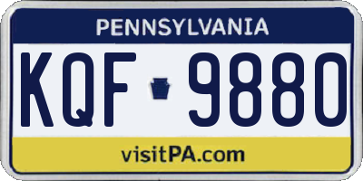 PA license plate KQF9880