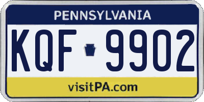 PA license plate KQF9902