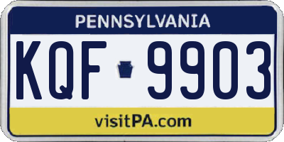 PA license plate KQF9903