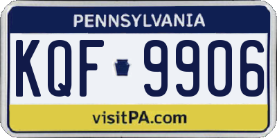 PA license plate KQF9906