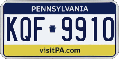 PA license plate KQF9910