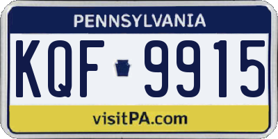 PA license plate KQF9915