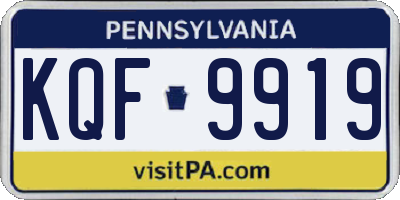 PA license plate KQF9919