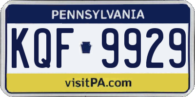 PA license plate KQF9929