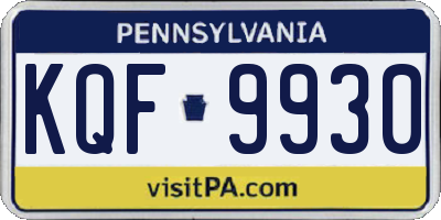 PA license plate KQF9930