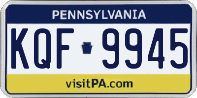 PA license plate KQF9945