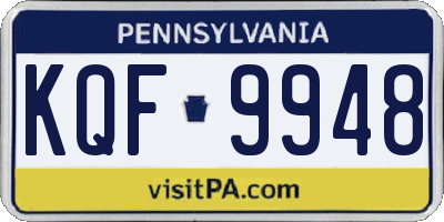 PA license plate KQF9948