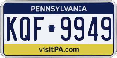 PA license plate KQF9949