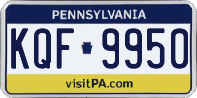PA license plate KQF9950