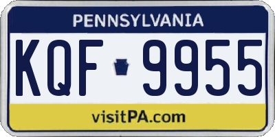PA license plate KQF9955