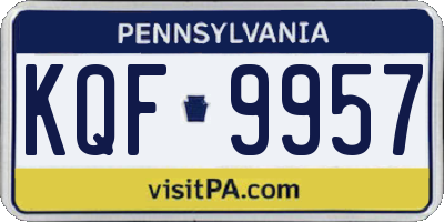 PA license plate KQF9957