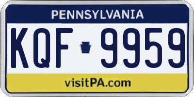 PA license plate KQF9959