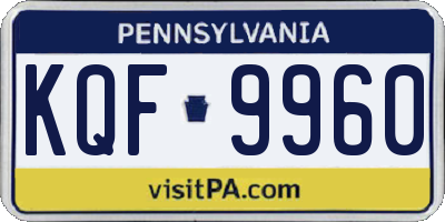 PA license plate KQF9960