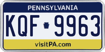 PA license plate KQF9963