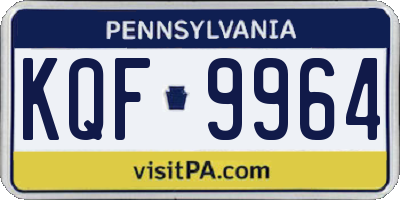 PA license plate KQF9964