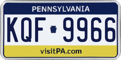 PA license plate KQF9966
