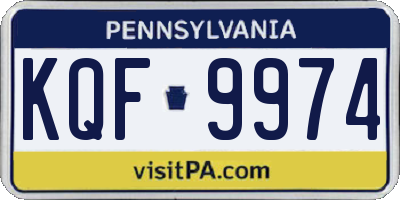 PA license plate KQF9974