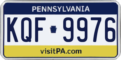 PA license plate KQF9976