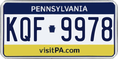 PA license plate KQF9978