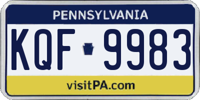 PA license plate KQF9983