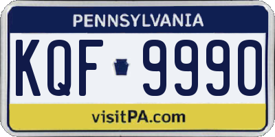 PA license plate KQF9990